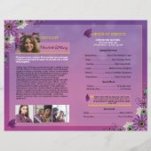 Modèle du programme funéraire floral pourpre (Dos)