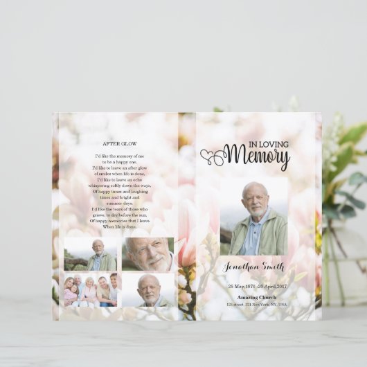 Modèle du programme funéraire floral rose (Debout devant)