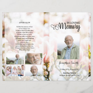 Modèle du programme funéraire floral rose