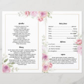 modèle du programme funéraire floral rose (Dos)