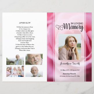 modèle du programme funéraire floral rose