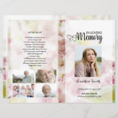 Modèle du programme funéraire floral rose (Devant / Derrière)