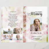 Modèle du programme funéraire floral rose (Devant)