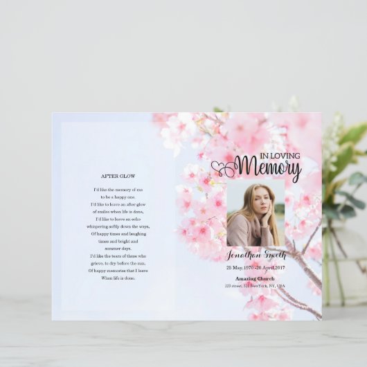 Modèle du programme funéraire floral rose (Debout devant)