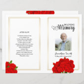 Modèle du programme funéraire floral rouge (Devant / Derrière)