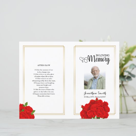 Modèle du programme funéraire floral rouge (Debout devant)