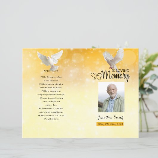 Modèle du programme funéraire Golden & dove (Debout devant)