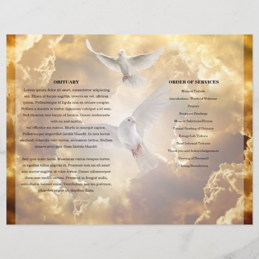 Modèle du programme funéraire Golden sky (Dos)