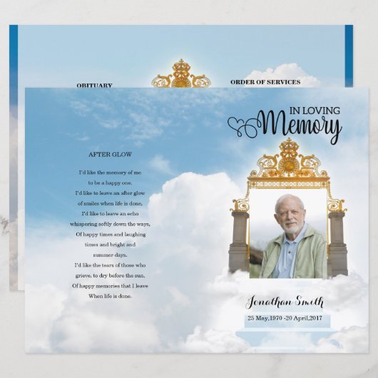 Modèle du programme funéraire Heaven gate (Devant / Derrière)