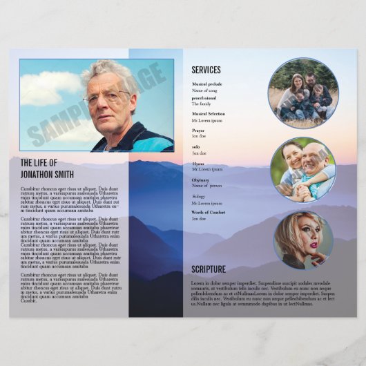 Modèle du programme funéraire imprimable (Dos)