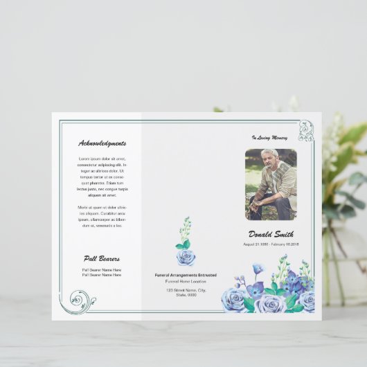 Modèle du programme funéraire imprimable (Debout devant)