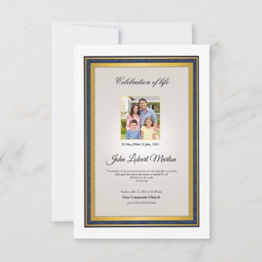 Modèle du programme funéraire imprimable (Devant)