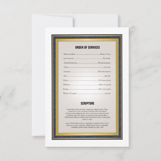 Modèle du programme funéraire imprimable (Dos)