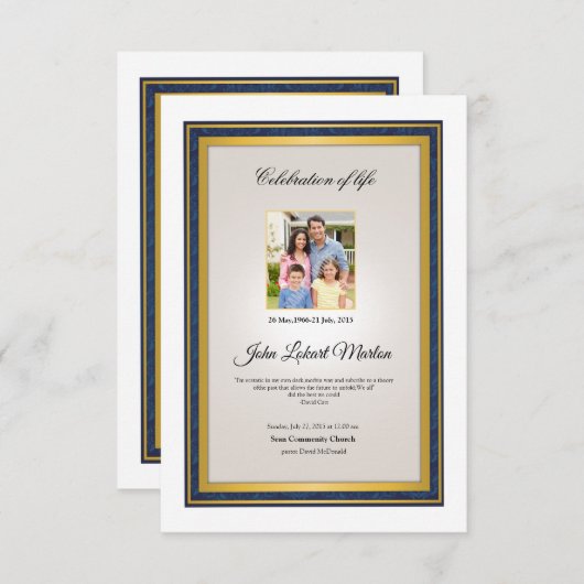 Modèle du programme funéraire imprimable (Devant / Derrière)