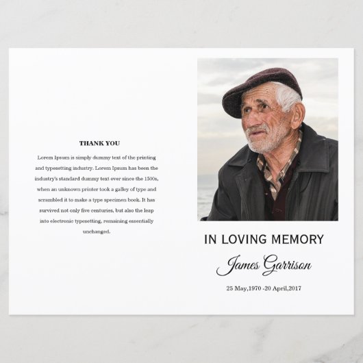 Modèle du programme funéraire minimal (Devant)