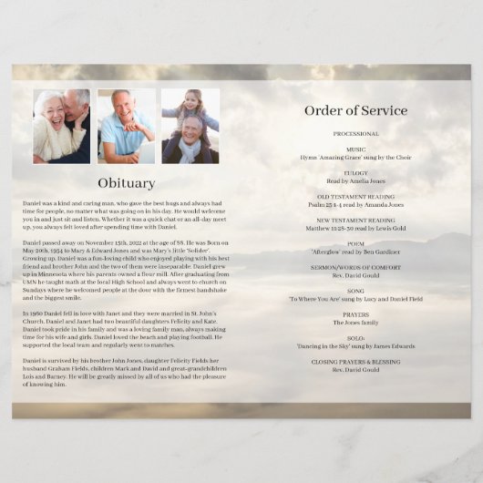 Modèle du programme funéraire Mountain Top (Dos)