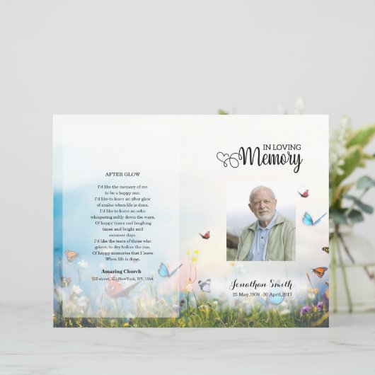 Modèle du programme funéraire papillon (Debout devant)