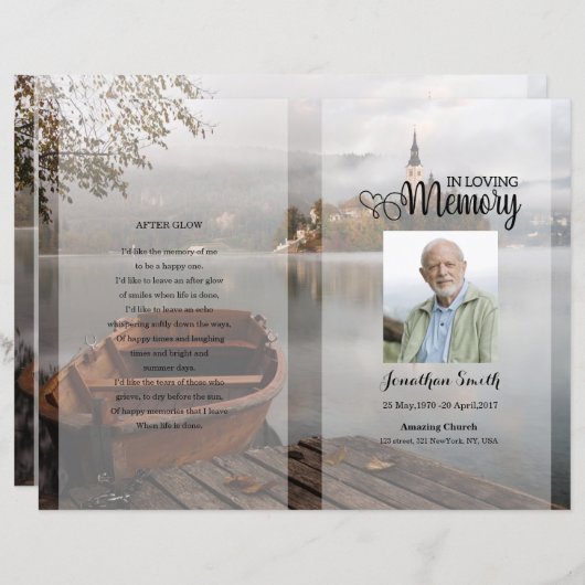 Modèle du Programme funéraire pour bateaux pacifiq (Devant / Derrière)