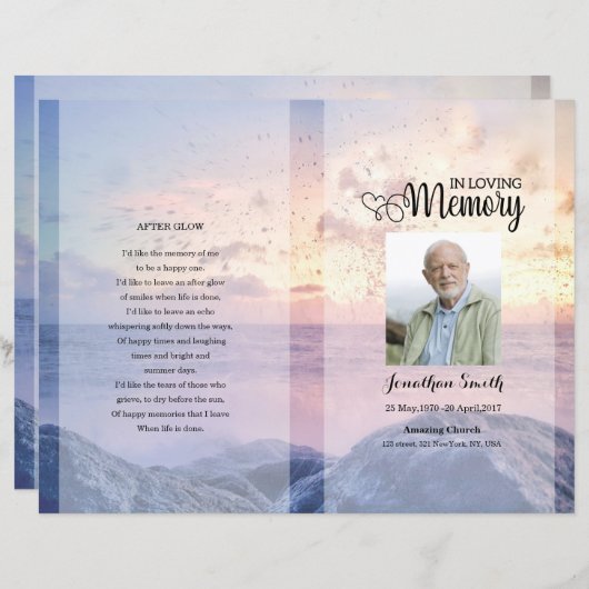 modèle du programme funéraire sky (Devant / Derrière)