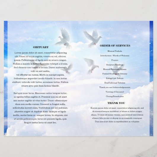 Modèle du programme funéraire Sky and Dove (Dos)