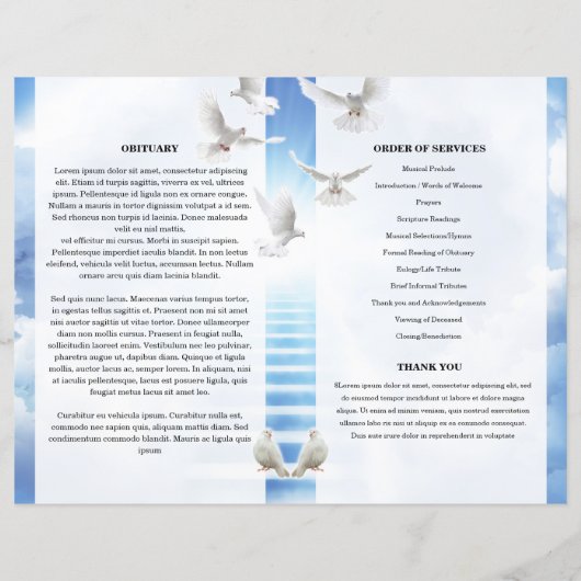 modèle du programme funéraire sky & dove (Dos)