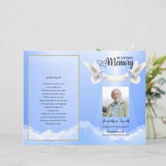 modèle du programme funéraire sky & dove (Debout devant)