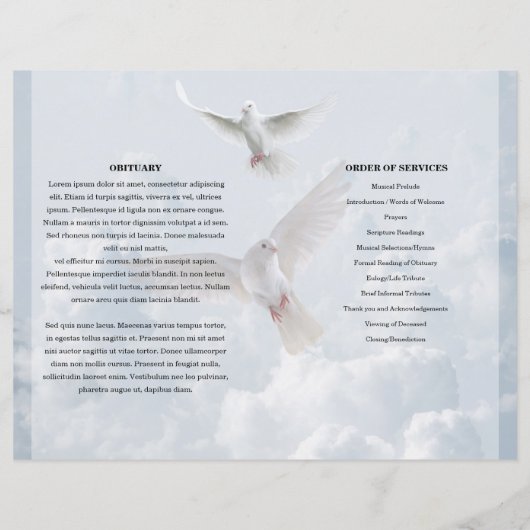 modèle du programme funéraire sky & dove (Dos)