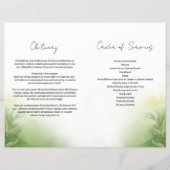 Modèle du programme funéraire vert aquarelle (Dos)