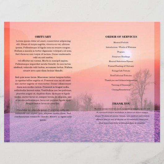 Modèle du programme funéraire violet (Dos)