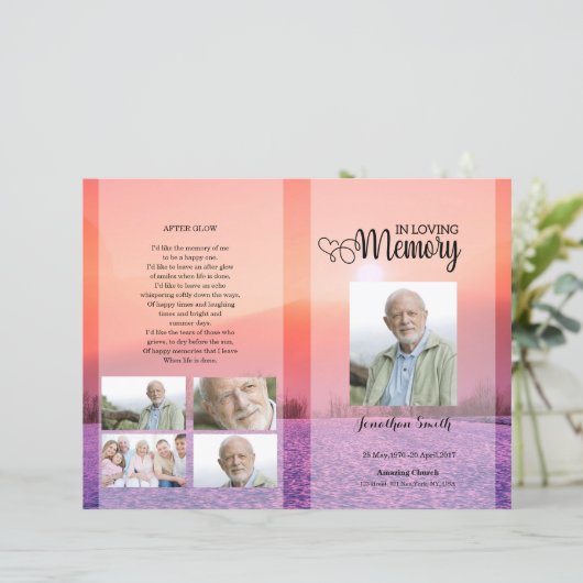 Modèle du programme funéraire violet (Debout devant)