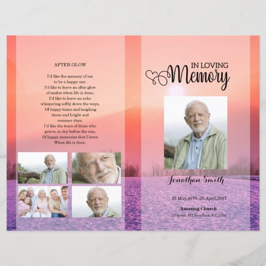 Modèle du programme funéraire violet (Devant)