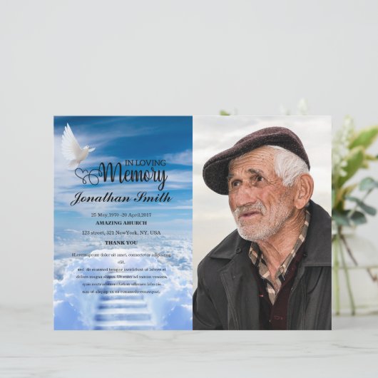 Modèle du programme funéraire White Dove & Sky (Debout devant)