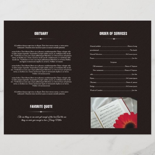 Modèle du programme Memorial (Dos)