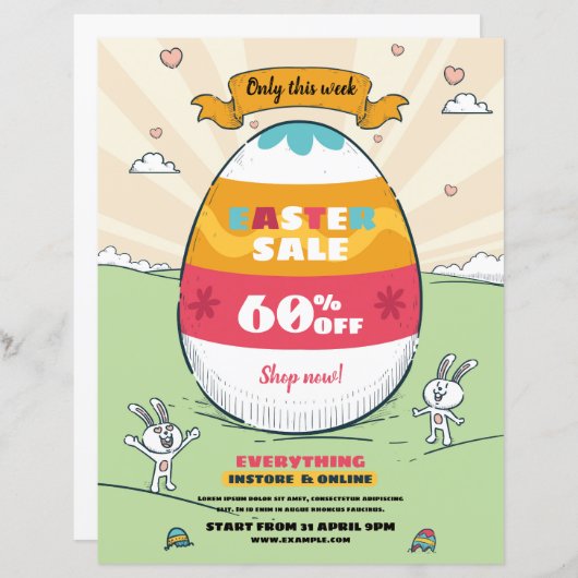 Modèle du prospectus de vente de Pâques (Devant / Derrière)