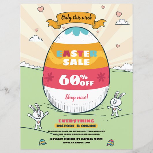 Modèle du prospectus de vente de Pâques (Devant)