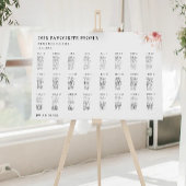 Modèle du tableau de sièges du Mariage fleur sauva