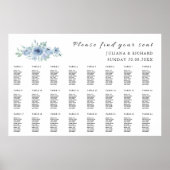 Modèle du tableau de sièges Mariage bleu (Devant)