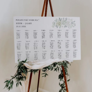 Modèle du tableau de sièges Mariage vert Emerald