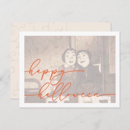 Modèle éffrayant de carte postale Halloween (Devant / Derrière)