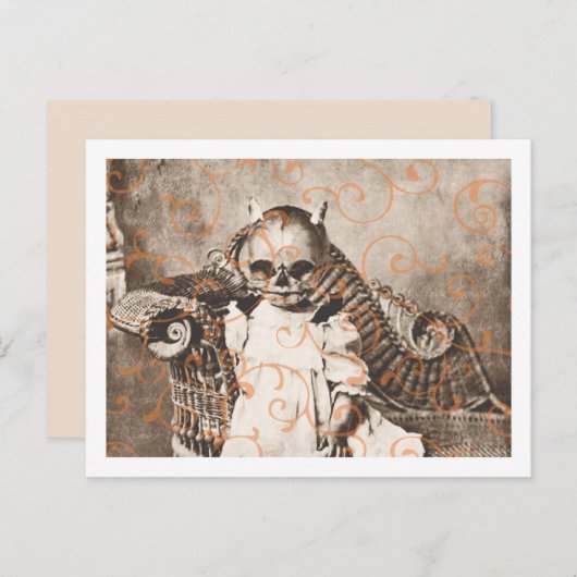 Modèle éffrayant de carte postale Halloween (Devant / Derrière)