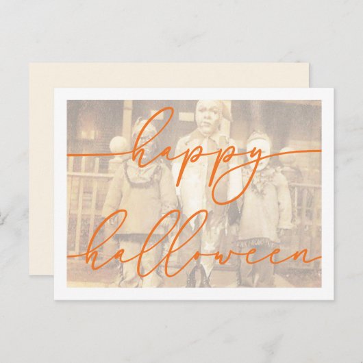 Modèle éffrayant de carte postale Halloween (Devant / Derrière)