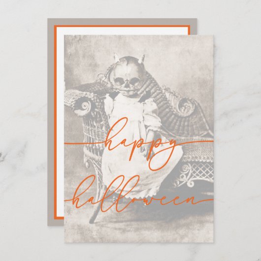 Modèle éffrayant de la carte Halloween (Devant / Derrière)