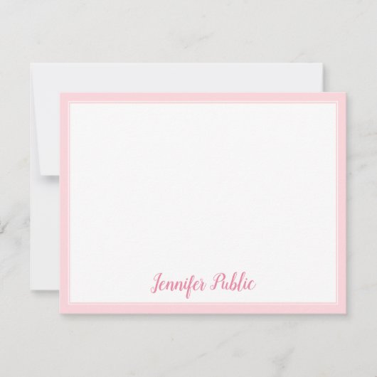 Modèle élégant de bordure rose de script calé (Devant)