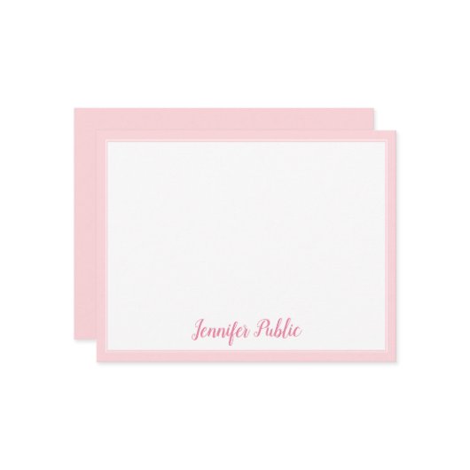 Modèle élégant de bordure rose de script calé (Devant/Arrière en situation)