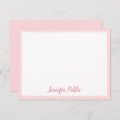 Modèle élégant de bordure rose de script calé (Devant / Derrière)