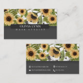 Modèle élégant de carte de visite florale de tourn (Devant / Derrière)