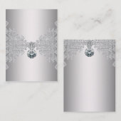 Modèle élégant de carte de visite Silver Diamond (Devant / Derrière)