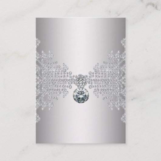 Modèle élégant de carte de visite Silver Diamond (Devant)