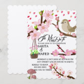 Modèle élégant de fleurs pour save the date, fleur (Devant / Derrière)