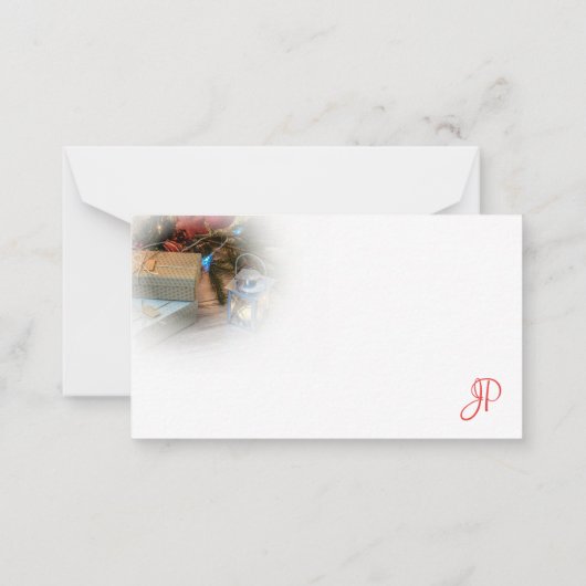 Modèle élégant de monogramme de script de Noël (Dos)